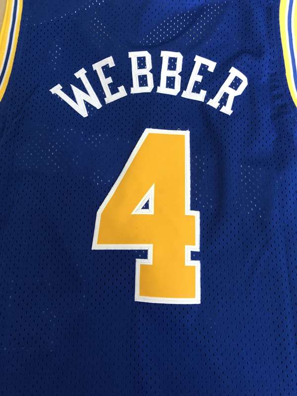 Golden State Warriors 1993/94 WEBBER #4 Blue Classics Basketball Jersey (Stitched)