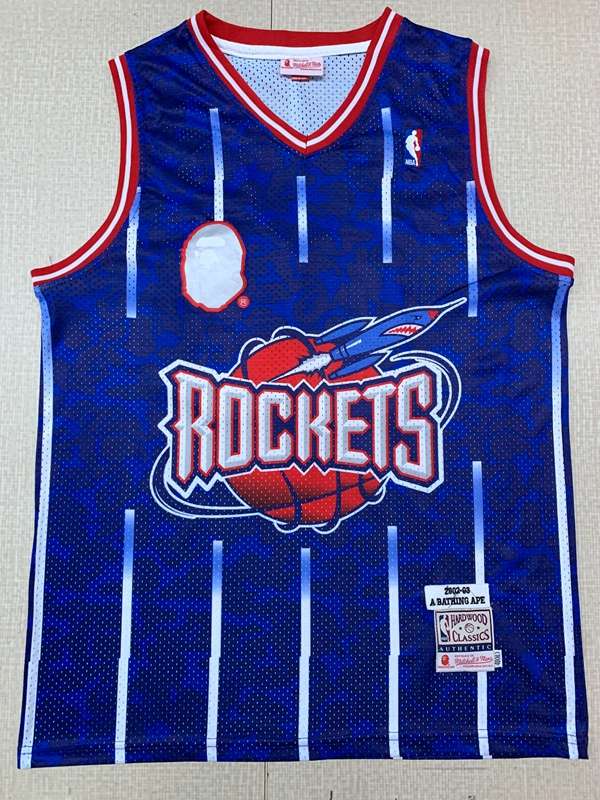 Houston Rockets 2002/03 BAPE #93 Blue Classics Basketball Jersey (Stitched)