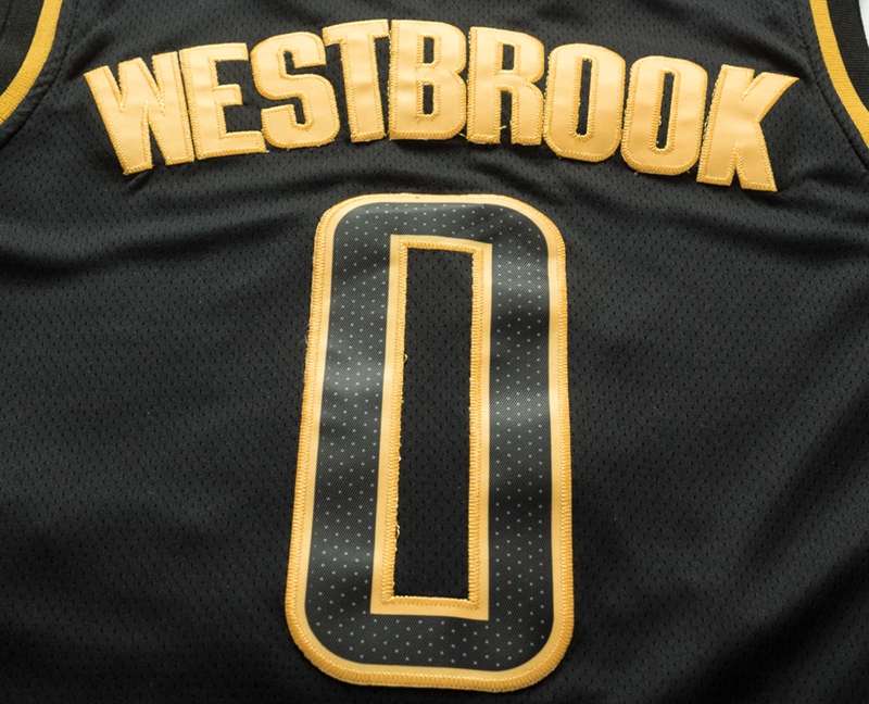 Houston Rockets 2020 WESTBROOK #0 Black Gold Basketball Jersey (Stitched)