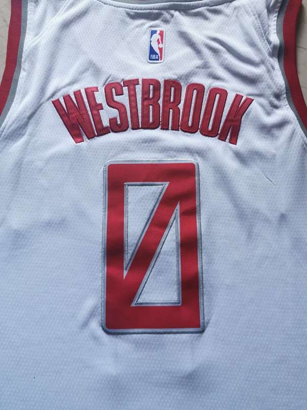 Houston Rockets 2020 WESTBROOK #0 White City Basketball Jersey (Stitched)