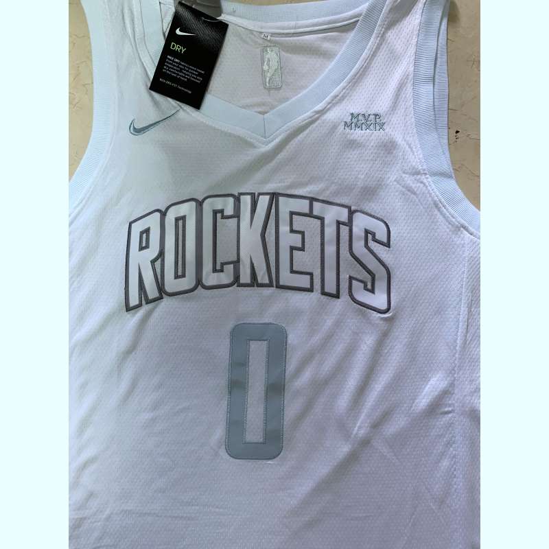 Houston Rockets 2020 WESTBROOK #0 White MVP Basketball Jersey (Stitched)