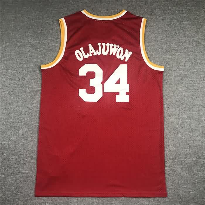 Houston Rockets 1993/94 OLAJUWON #34 Red Classics Basketball Jersey (Stitched)