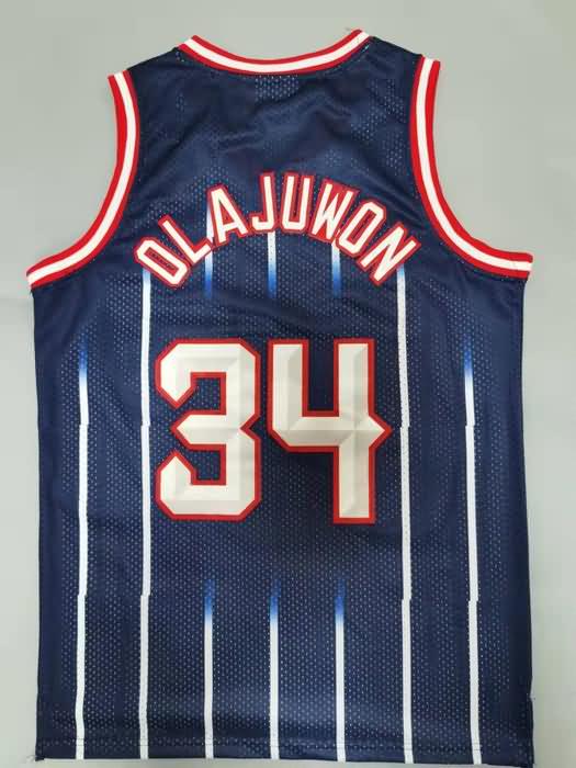 Houston Rockets 1996/97 OLAJUWON #34 Dark Blue Classics Basketball Jersey (Stitched)