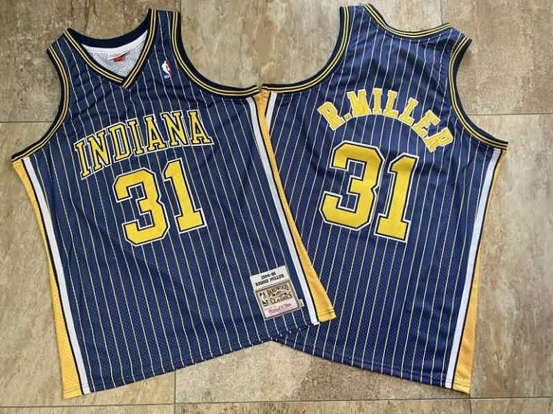 Indiana Pacers 1994/95 MILLER #31 Dark Blue Classics Basketball Jersey (Closely Stitched)