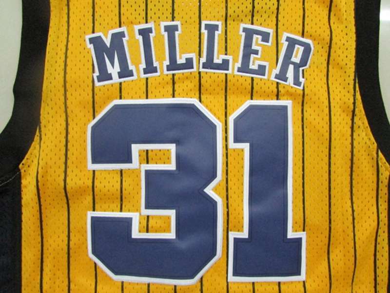 Indiana Pacers MILLER #31 Yellow Classics Basketball Jersey (Stitched)