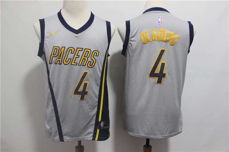Indiana Pacers OLADIPO #4 Grey Basketball Jersey (Stitched)
