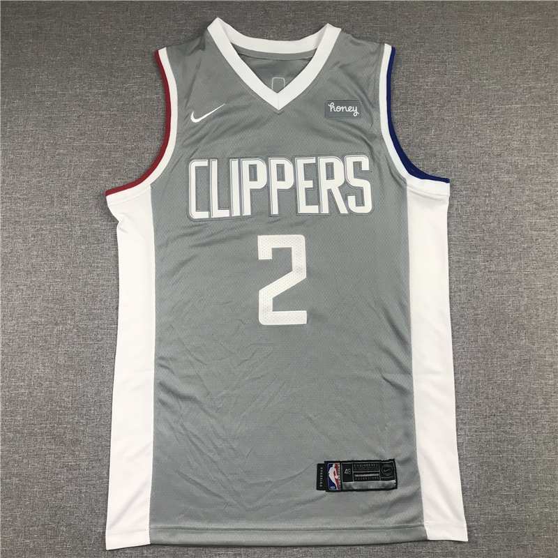 Los Angeles Clippers 20/21 LEONARD #2 Grey Basketball Jersey (Stitched)
