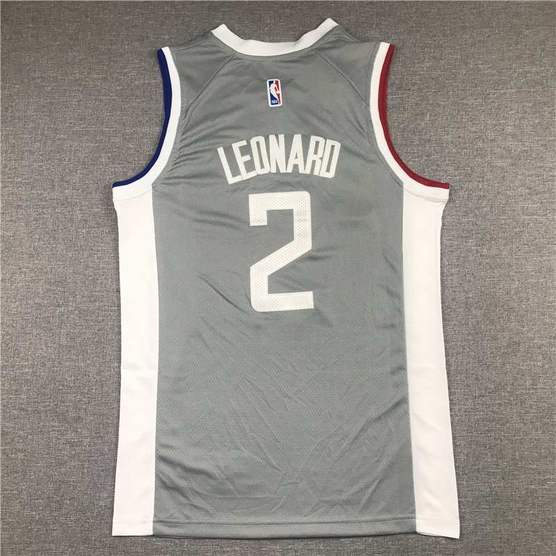 Los Angeles Clippers 20/21 LEONARD #2 Grey Basketball Jersey (Stitched)