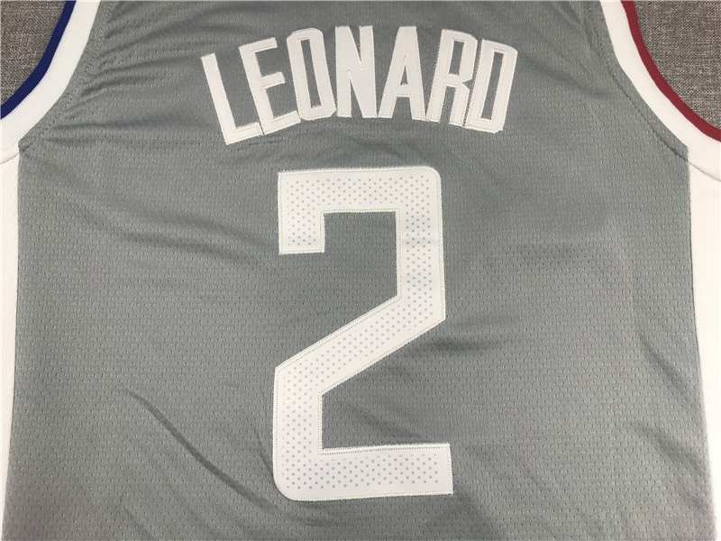 Los Angeles Clippers 20/21 LEONARD #2 Grey Basketball Jersey (Stitched)