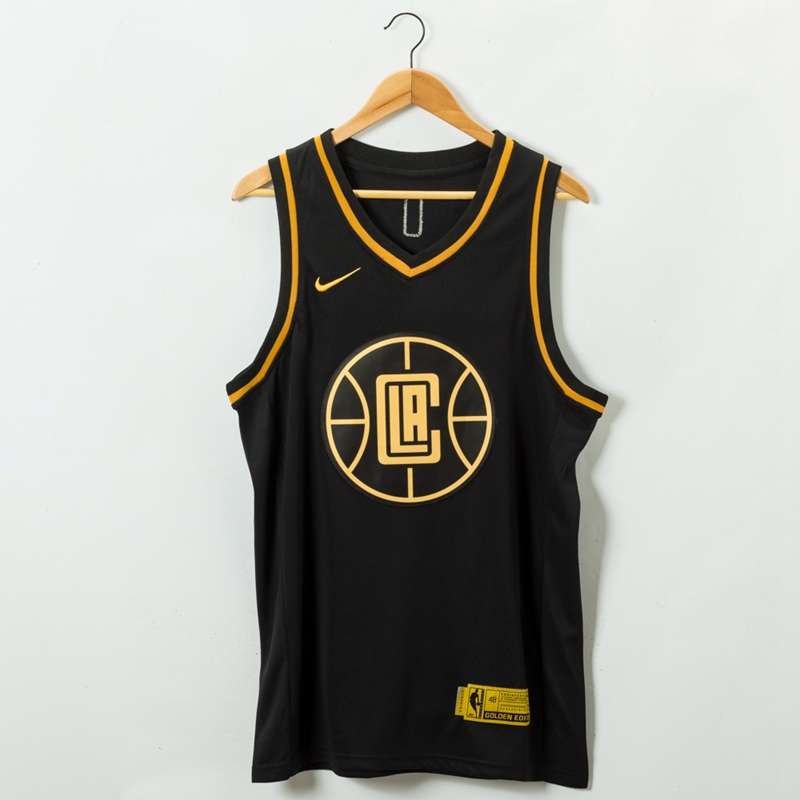 Los Angeles Clippers 2020 LEONARD #2 Black Gold Basketball Jersey (Stitched)