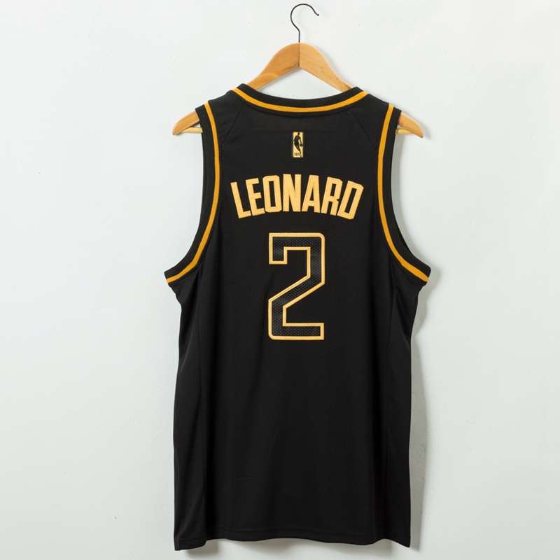 Los Angeles Clippers 2020 LEONARD #2 Black Gold Basketball Jersey (Stitched)