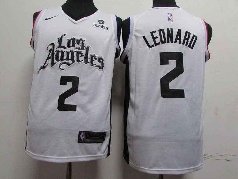 Los Angeles Clippers 2020 LEONARD #2 White City Basketball Jersey (Stitched)