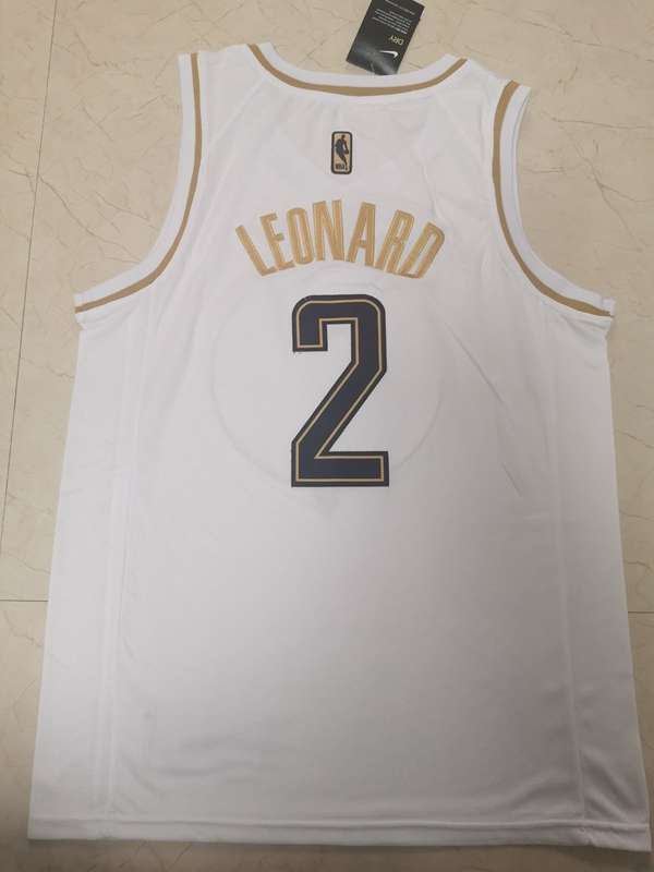 Los Angeles Clippers 2020 LEONARD #2 White Gold Basketball Jersey (Stitched)