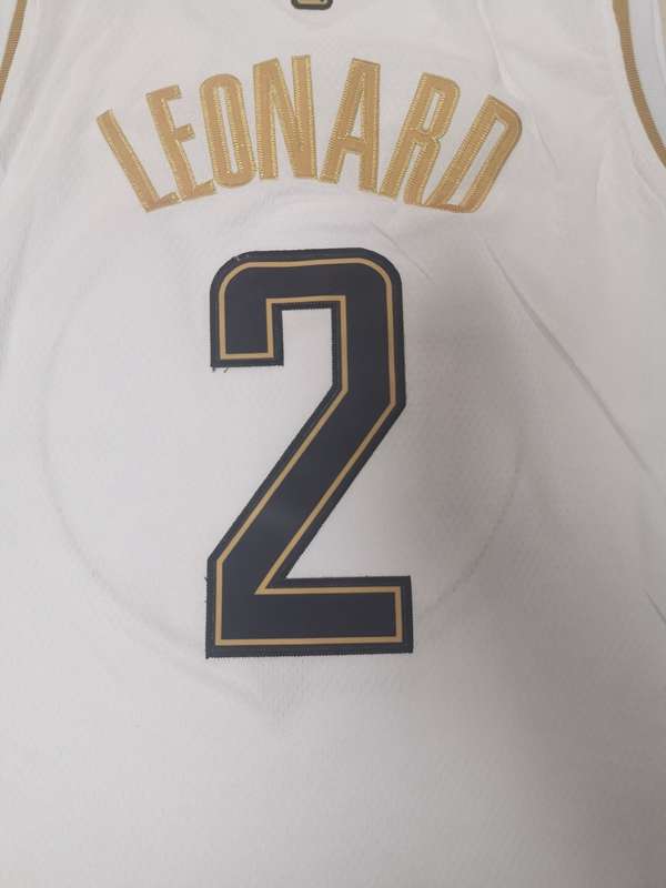 Los Angeles Clippers 2020 LEONARD #2 White Gold Basketball Jersey (Stitched)