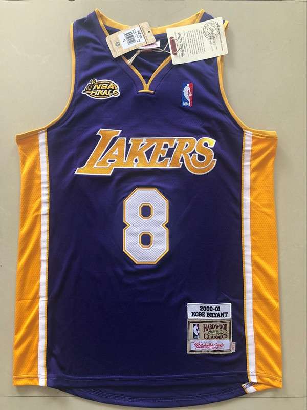 Los Angeles Lakers 2000/01 BRYANT #8 Purple Finals Classics Basketball Jersey (Closely Stitched)