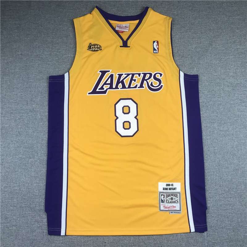 Los Angeles Lakers 2000/01 BRYANT #8 Yellow Finals Classics Basketball Jersey (Stitched)