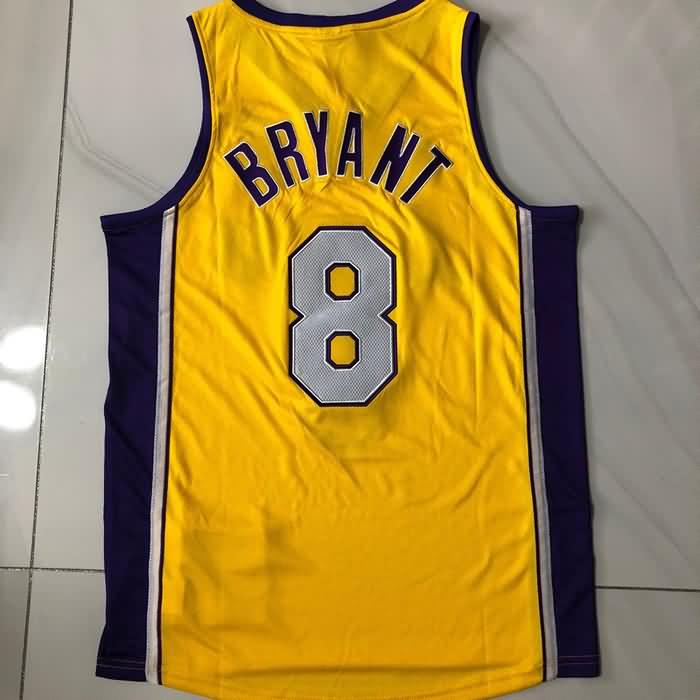 Los Angeles Lakers 2001/02 BRYANT #8 Yellow Classics Basketball Jersey (Closely Stitched)