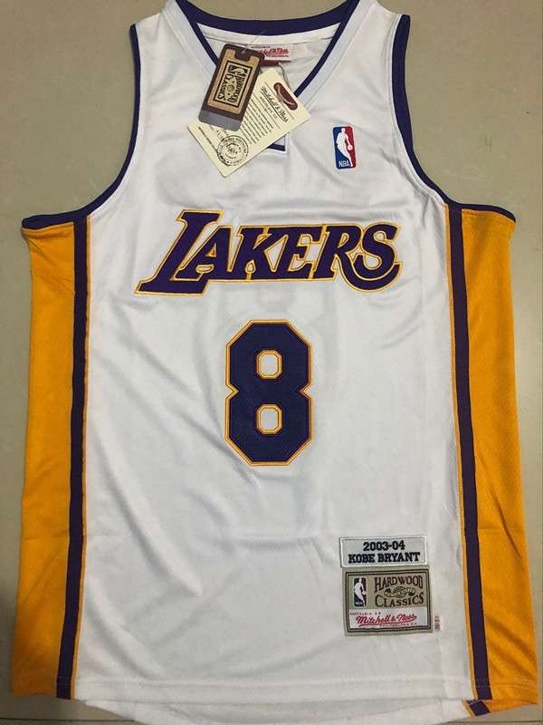 Los Angeles Lakers 2003/04 BRYANT #8 White Classics Basketball Jersey (Closely Stitched)