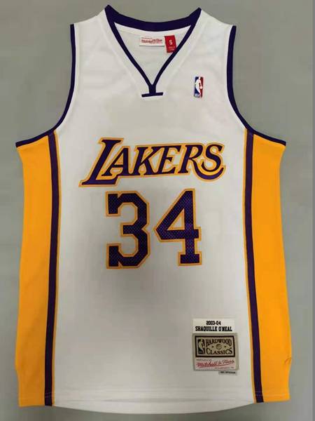 Los Angeles Lakers 2003/04 ONEAL #34 White Finals Classics Basketball Jersey (Stitched)