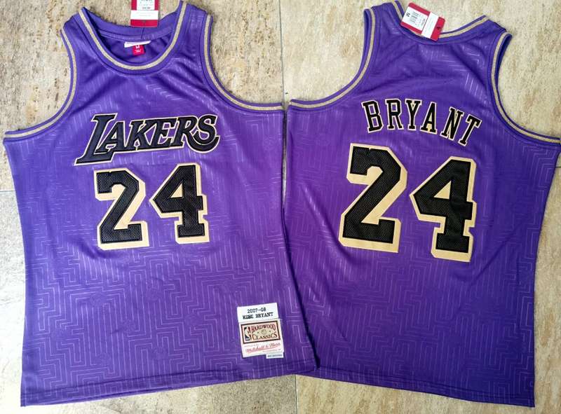 Los Angeles Lakers 2007/08 BRYANT #24 Purple Classics Basketball Jersey (Closely Stitched)