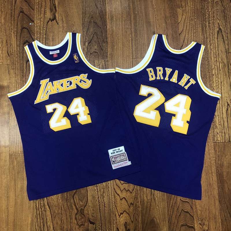 Los Angeles Lakers 2007/08 BRYANT #24 Purple Classics Basketball Jersey 2 (Closely Stitched)