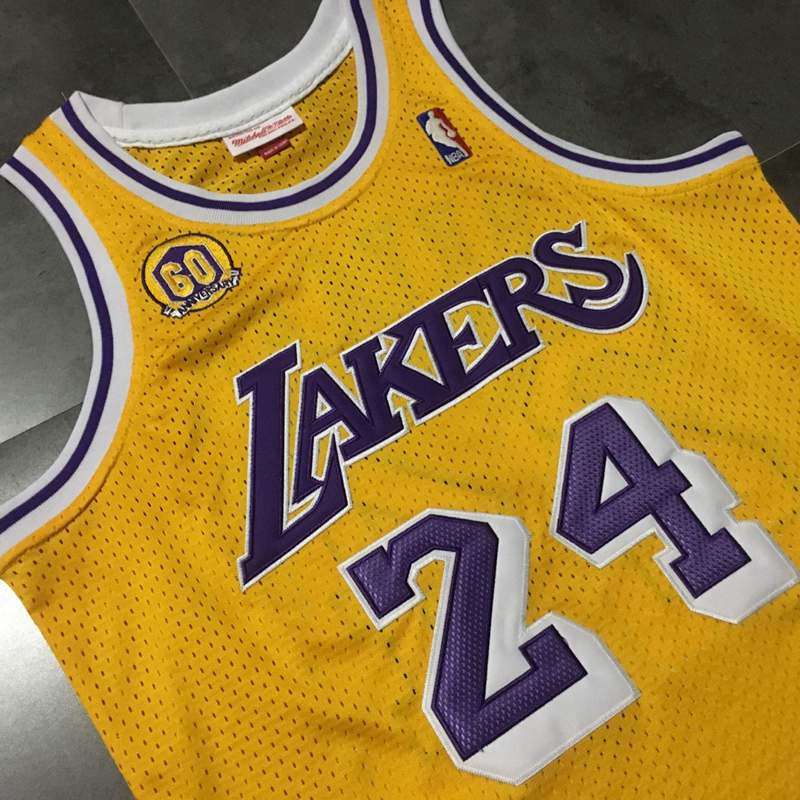 Los Angeles Lakers 2007/08 BRYANT #24 Yellow Classics Basketball Jersey (Closely Stitched)