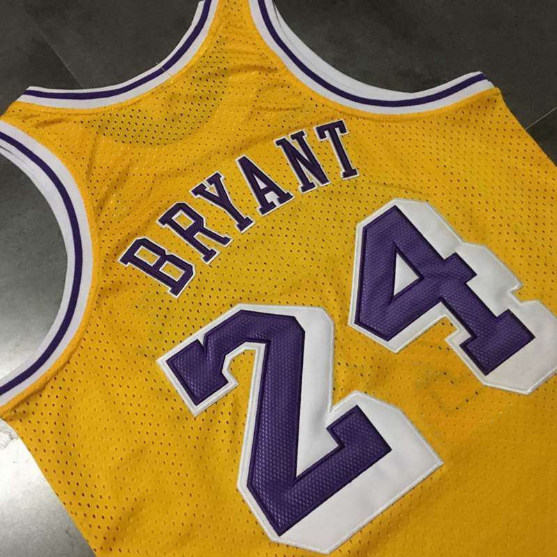 Los Angeles Lakers 2007/08 BRYANT #24 Yellow Classics Basketball Jersey (Closely Stitched)