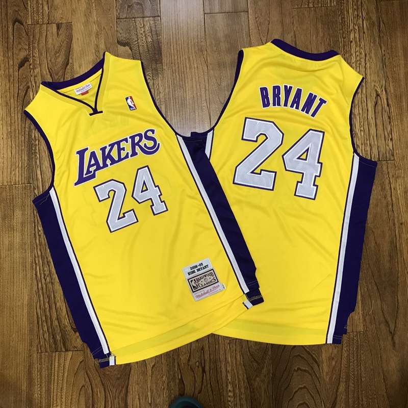 Los Angeles Lakers 2008/09 BRYANT #24 Yellow Classics Basketball Jersey (Closely Stitched)