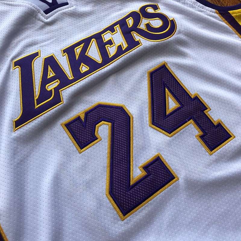 Los Angeles Lakers 2009/10 BRYANT #24 White Finals Classics Basketball Jersey (Closely Stitched)