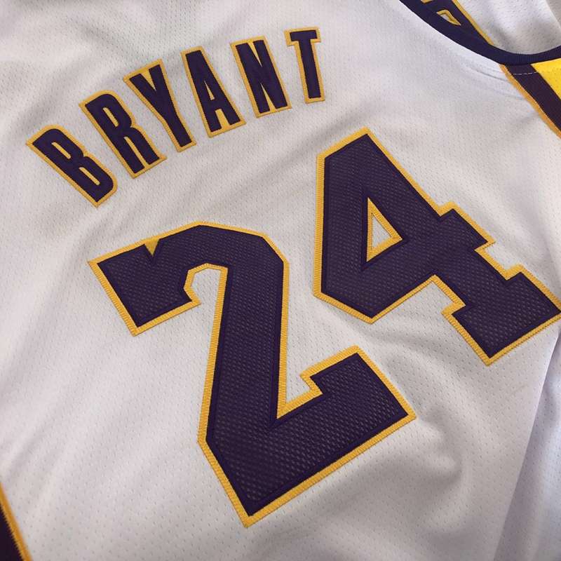 Los Angeles Lakers 2009/10 BRYANT #24 White Finals Classics Basketball Jersey (Closely Stitched)