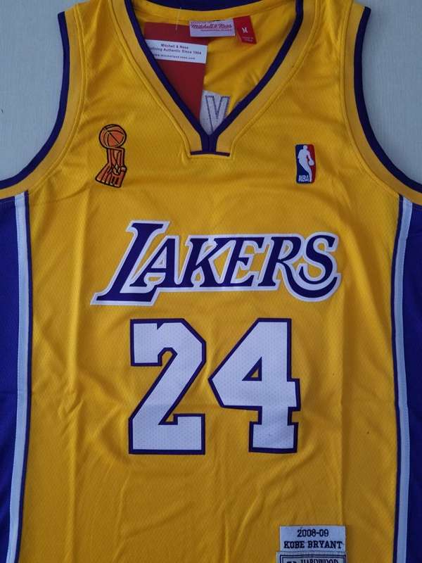 Los Angeles Lakers 2009 BRYANT #24 Yellow Champion Classics Basketball Jersey (Stitched)