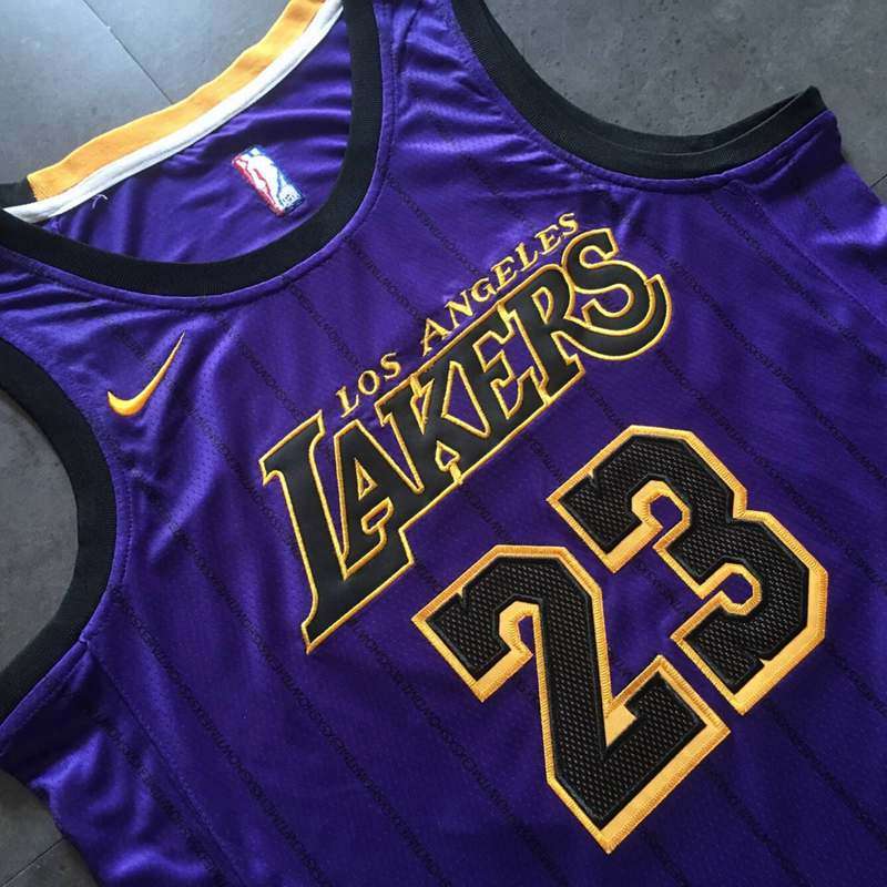 Los Angeles Lakers 2019 JAMES #23 Purple City Basketball Jersey (Closely Stitched)