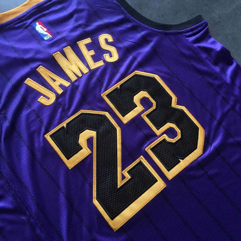 Los Angeles Lakers 2019 JAMES #23 Purple City Basketball Jersey (Closely Stitched)