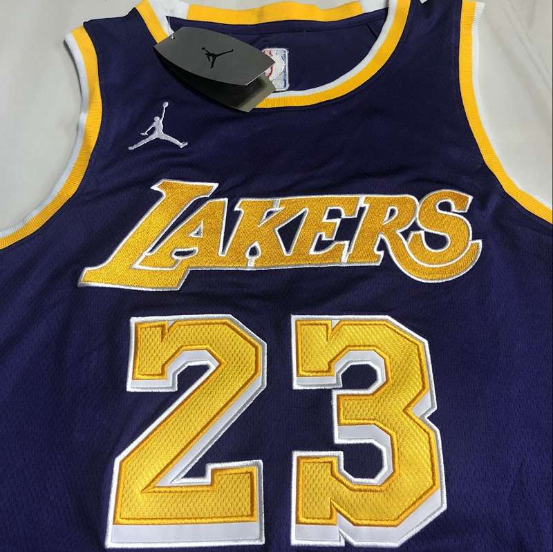 Los Angeles Lakers 20/21 JAMES #23 Purple AJ Basketball Jersey (Closely Stitched)