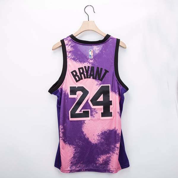 Los Angeles Lakers 20/21 BRYANT #24 Pink Purple AJ Basketball Jersey (Stitched)