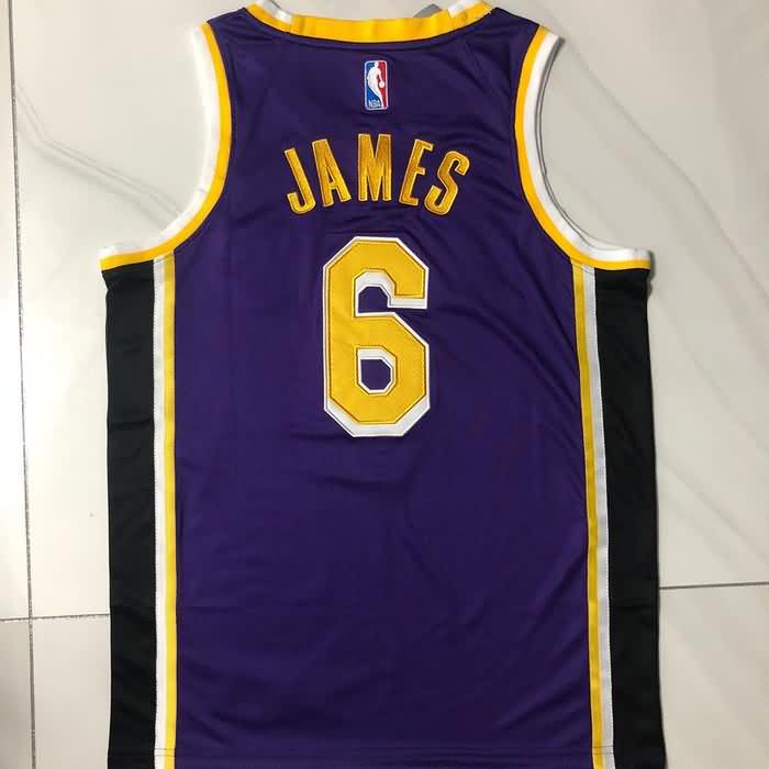 Los Angeles Lakers 20/21 JAMES #6 Purple Basketball Jersey (Closely Stitched)