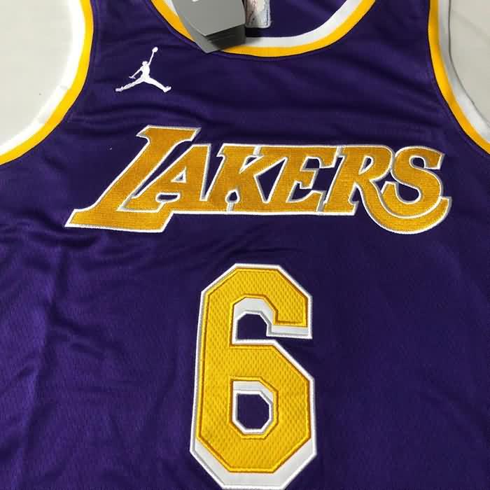 Los Angeles Lakers 20/21 JAMES #6 Purple Basketball Jersey (Closely Stitched)