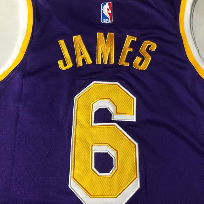 Los Angeles Lakers 20/21 JAMES #6 Purple Basketball Jersey (Closely Stitched)