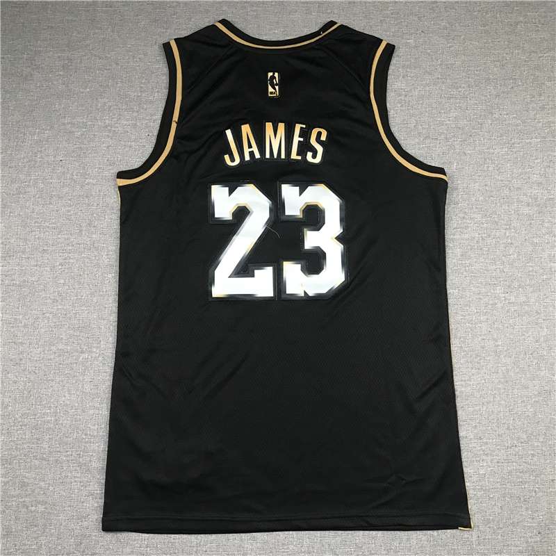 Los Angeles Lakers 20/21 JAMES #23 Black Gold Basketball Jersey (Stitched)