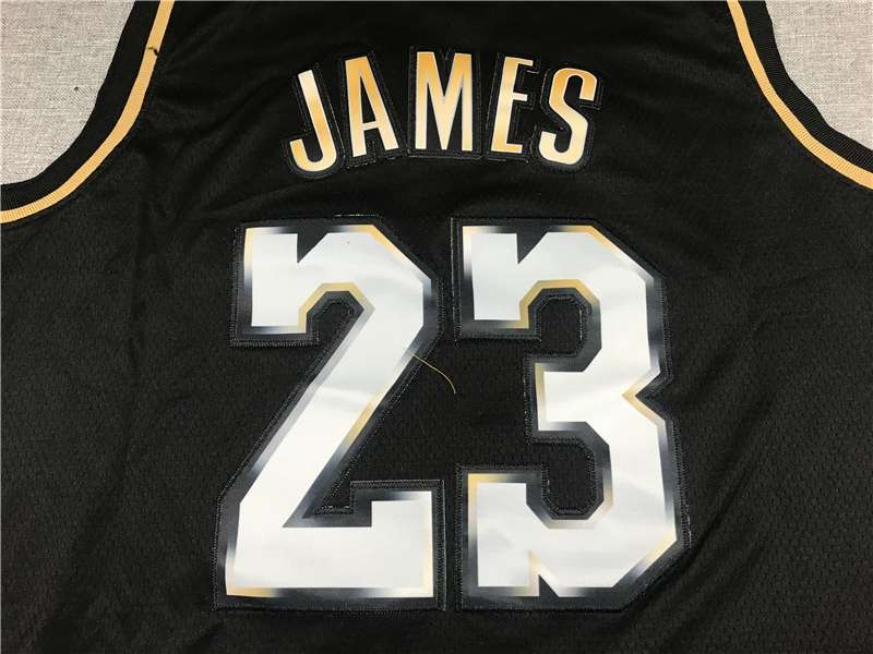 Los Angeles Lakers 20/21 JAMES #23 Black Gold Basketball Jersey (Stitched)