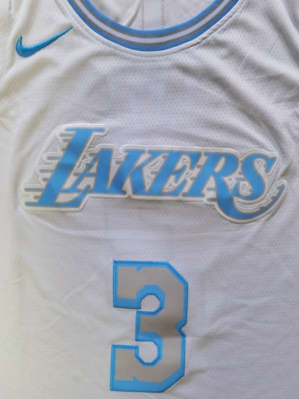 Los Angeles Lakers 20/21 DAVIS #3 White City Basketball Jersey (Stitched)