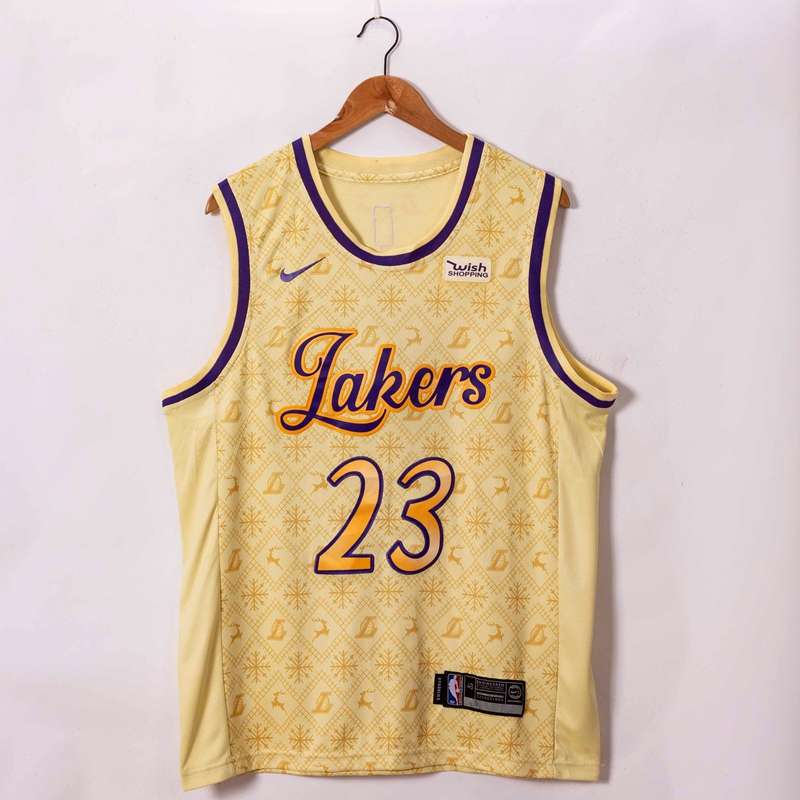 Los Angeles Lakers 20/21 JAMES #23 Gold Basketball Jersey (Stitched)