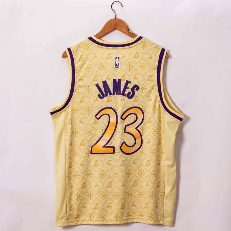 Los Angeles Lakers 20/21 JAMES #23 Gold Basketball Jersey (Stitched)