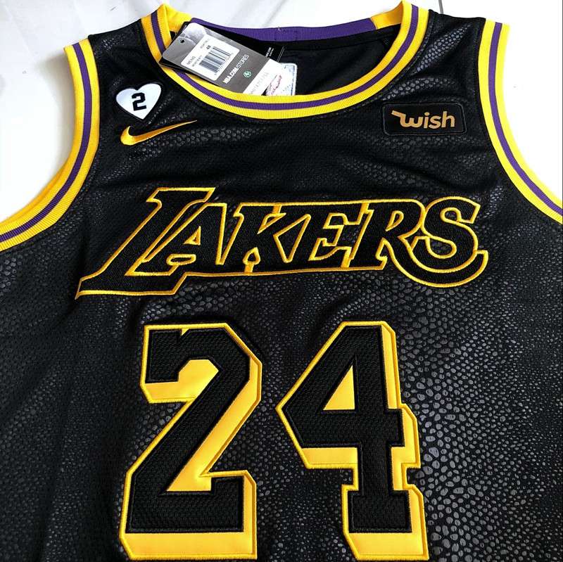 Los Angeles Lakers 2020 BRYANT #24 Black City Basketball Jersey 2 (Closely Stitched)