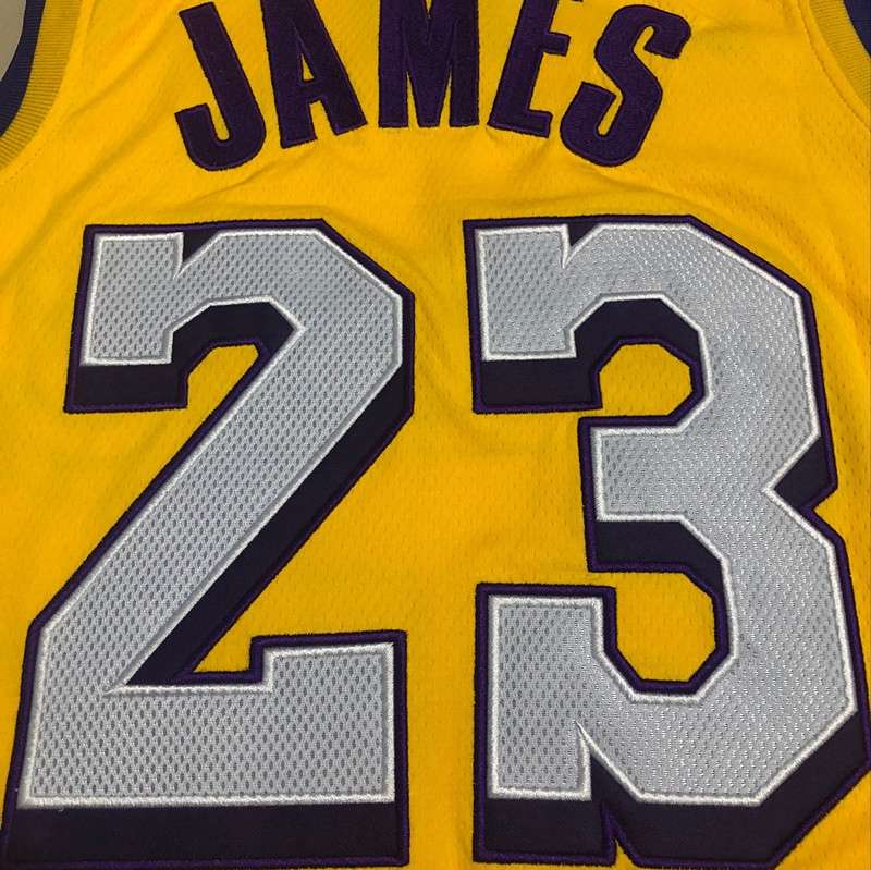 Los Angeles Lakers 2020 JAMES #23 Yellow City Basketball Jersey (Closely Stitched)