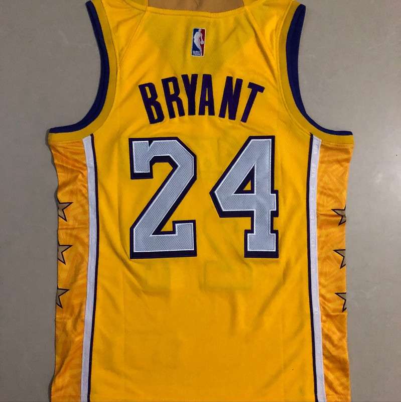 Los Angeles Lakers 2020 BRYANT #24 Yellow City Basketball Jersey (Closely Stitched)