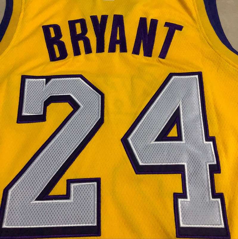 Los Angeles Lakers 2020 BRYANT #24 Yellow City Basketball Jersey (Closely Stitched)