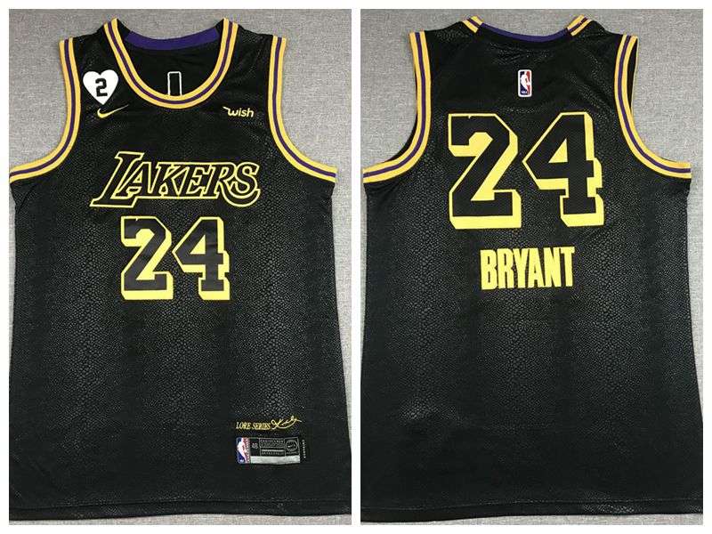 Los Angeles Lakers 2020 BRYANT #24 Black City Basketball Jersey 2 (Stitched)