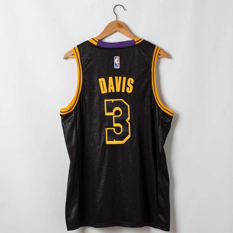 Los Angeles Lakers 2020 DAVIS #3 Black City Basketball Jersey (Stitched)