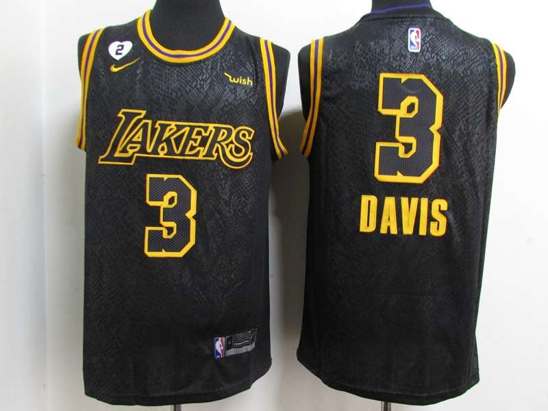 Los Angeles Lakers 2020 DAVIS #3 Black City Basketball Jersey 2 (Stitched)